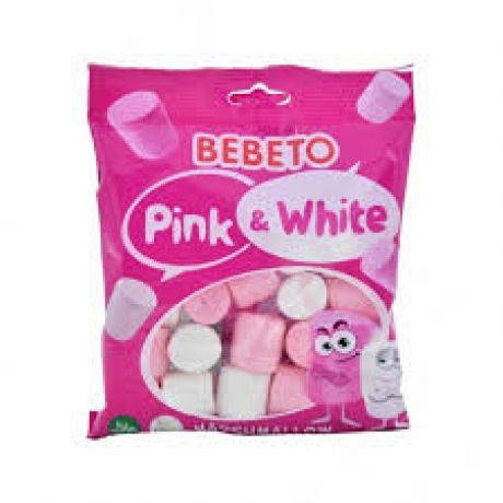 مارشمالو ببتو Bebeto مدل Pink & White حجم 70 گرم