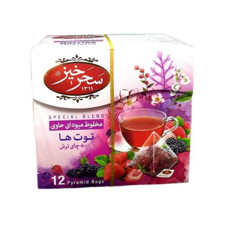 مخلوط میوه ای توت ها و چای ترش سحرخیز بسته 12 عددی