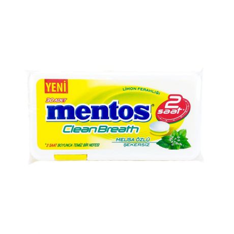 خوشبو کننده دهان mentos منتوس با طعم لیمو نعناع 30 عددی