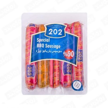 سوسیس باربیکیو ویژه 90 درصد گوشت قرمز 400 گرمی 202