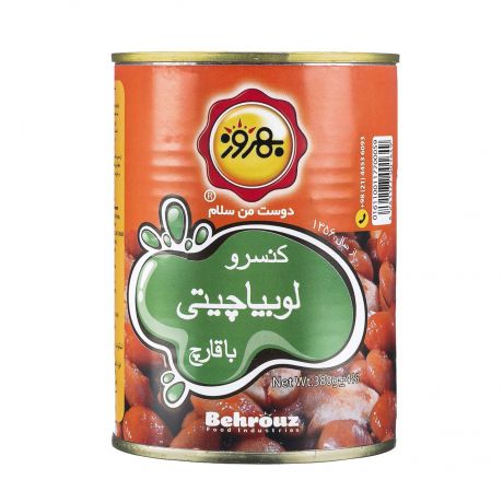 کنسرو لوبیا چیتی با قارچ بهروز 380 گرم