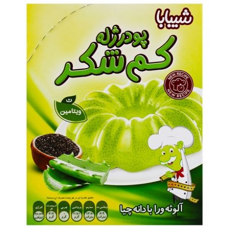 پودر ژله کم شکر آلوئه ورا با دانه چیا شیبابا 60 گرم