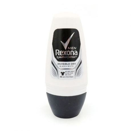 مام رول ضد تعریق مردانه رکسونا مدل Invisible Dry Black & White حجم 50 میل