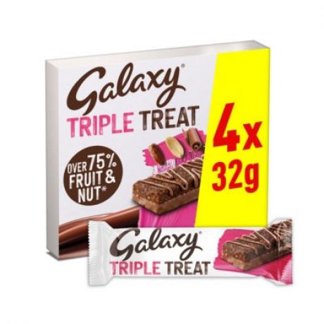 شکلات پروتئین بار رژیمی گلکسیGalaxy مدل Triple Treat بسته ۴ عددی