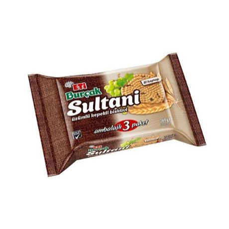بیسکویت سبوس دار کشمشی بورچاک Eti اتی سلطانی 369 گرم