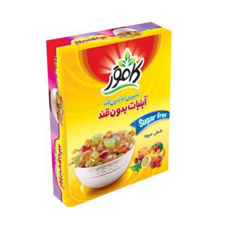 آبنبات بدون قند شش میوه کامور 130 گرم