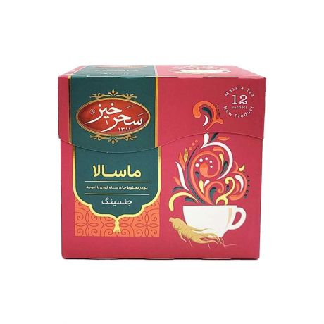 چای ماسالا جنسینگ سحرخیز بسته 12 عددی