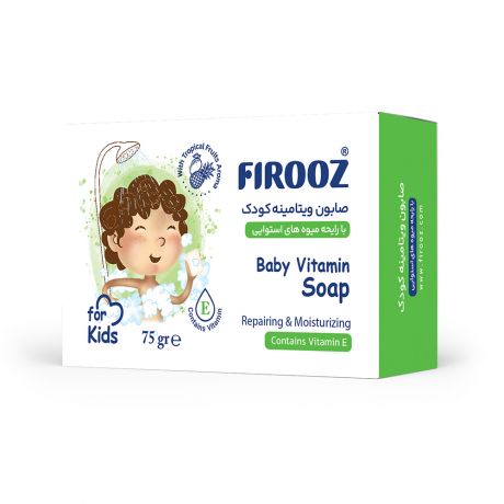 صابون ویتامینه کودک با رایحه میوه های استوایی فیروز 75 گرم