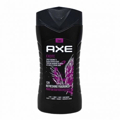 شامپو 3 در 1 سر صورت و بدن آکس مدل Excite حجم 250 میل