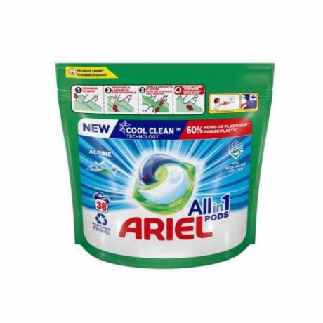 قرص ماشین لباسشویی آریل Ariel مدل All in 1 بسته 38 عددی