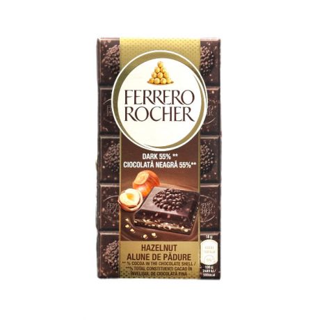 شکلات تابلت دارک 55 درصد فندقی Ferrero Rocher حجم 90 گرم
