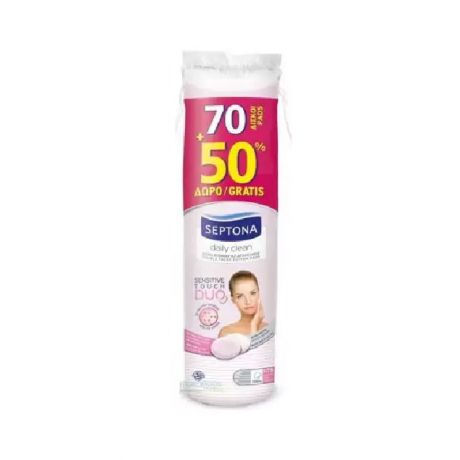 پد آرایش پاک کن دو طرفه پنبه ای سپتونا 120 عددی