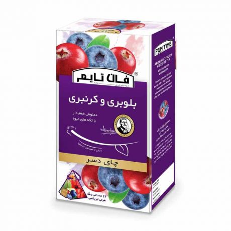 چای دسر دمنوش (بلوبری و کرنبری) فان تایم بسته 12 عدد تی بگ