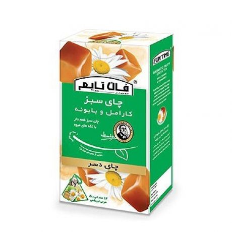 چای دسر سبز (کارامل و بابونه) فان تایم بسته 12 عد تی بگ