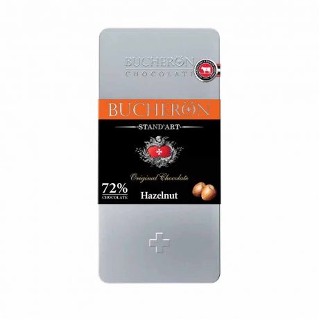 شکلات تلخ 72 درصد بوچرون Bucheron مدل Hazelnut حجم 100 گرم