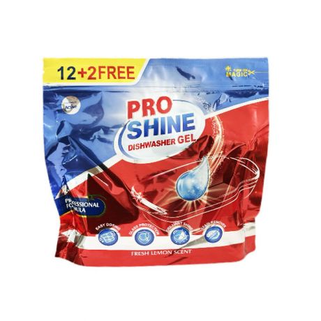 ژل ماشین ظرفشویی PRO SHINE پروشاین اکتیو 14 تایی