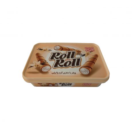 ویفر با مغزی کرم وانیلی Roll Roll نادری 250 گرمی