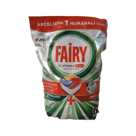قرص ماشین ظرفشویی لیمویی FAiRY PLATINUM PLUS فیری 65 عددی