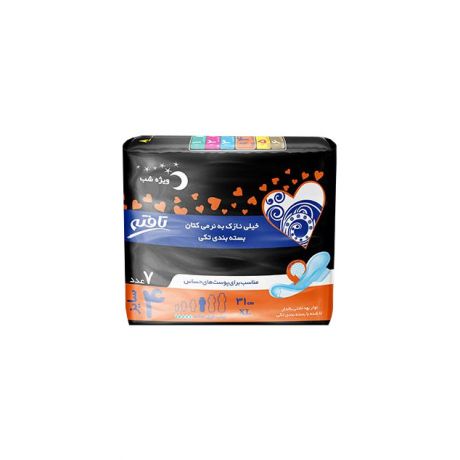 نوار بهداشتی بالدار ایرلید ویژه شب تک بسته ای تافته 7 عددی