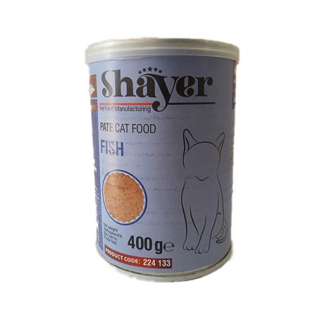 غذای طبیعی گربه SHAYER FISH شایر 400 گرمی