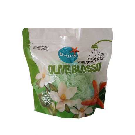 لیف حمام Balmy با تکه های صابون شکوفه های زیتون