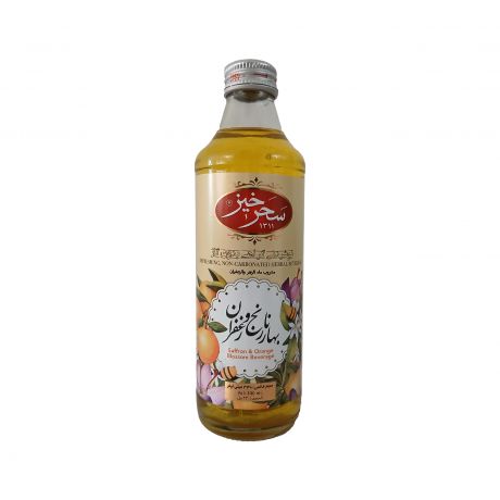 نوشیدنی گیاهی بهارنارنج و زعفران بدون گاز سحرخیز 330 میلی 