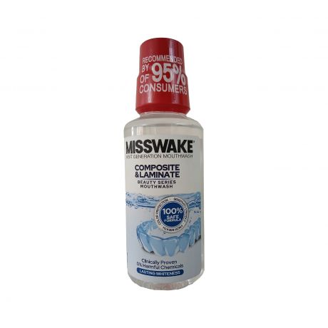 دهانشویه مخصوص دندان های لمینیت و کامپوزیت MISSWAKE میسویک 400 میلی دهانشویه مخصوص دندان های لمینیت و کامپوزیت MISSWAKE میسویک 400 میلی