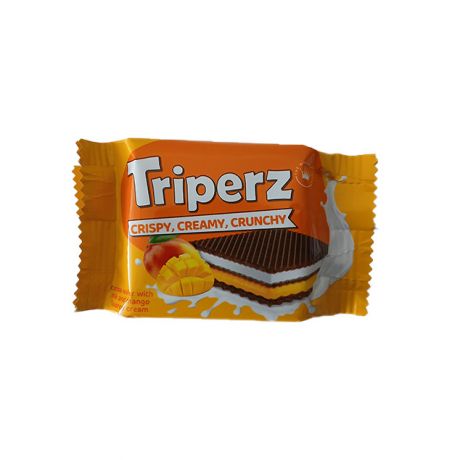 ویفر کاکائویی کرمی با طعم شیر و انبه Triperz تریپرز 25 گرمی