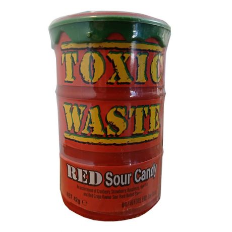 آبنبات ترش بشکه ای TOXIC WASTE قرمز 42 گرمی