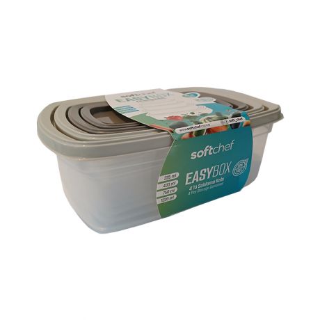 ظرف مایکرویوی فریزری 4 تکه EASYBOX Softchef در سایزهای مختلف
