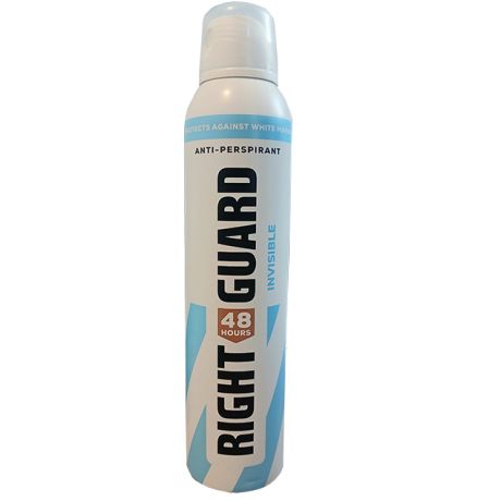اسپری زنانه RIGHT GUARD رایت گارد 48h مدل INVISIBLE حجم ۲۵۰ میل