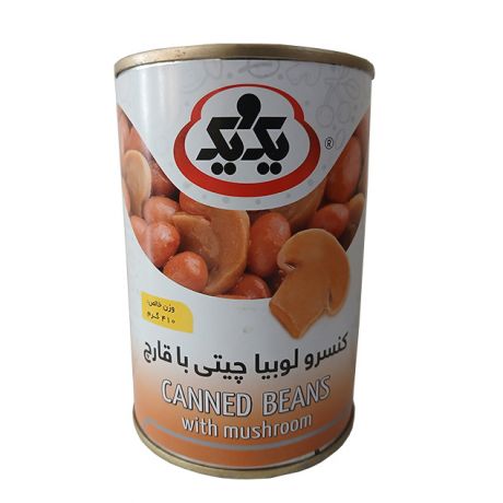 کنسرو لوبیا چیتی با قارچ یک و یک 410 گرم