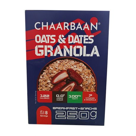 گرانولا ورزشی جو دوسر و خرما چاربان 250 گرم
