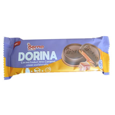 شکلات بیسکویت کاراملی DORINA درنا 90 گرمی