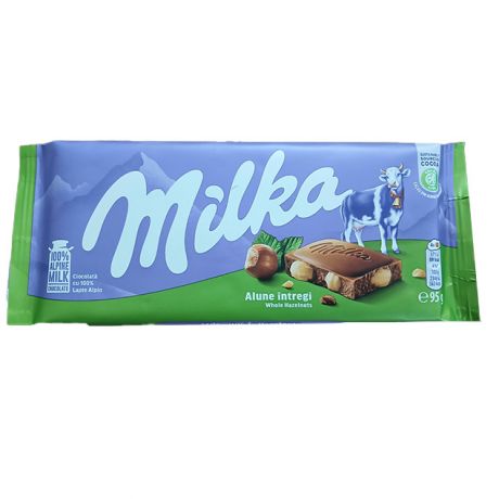 شکلات تخته ای فندقی کامل milka میلکا 95 گرم
