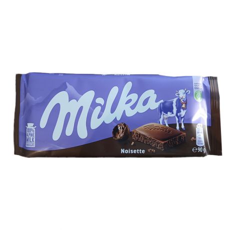 شکلات تخته ای فندقی milka میلکا 90 گرمی  