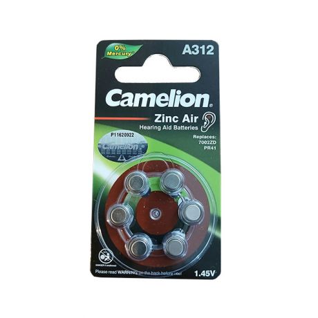 باتری لیتیومی سمعکی A312 Camelion کاملیون 6 عددی