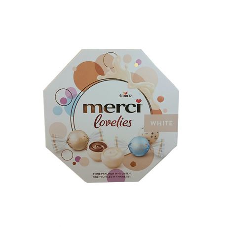 شکلات پذیرایی سفید merci lovelies مرسی 185 گرمی