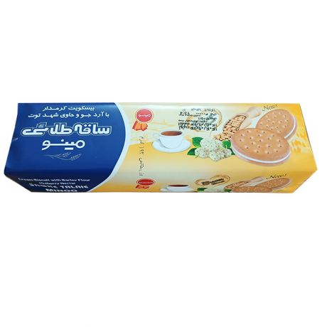 بیسکویت کرمدار شهد توت ساقه طلایی مینو 192 گرمی