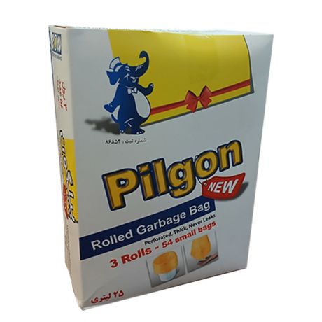 کیسه زباله رولی سایز کوچک 3 تایی پیلگون زرد رنگ