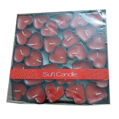 شمع وارمر مدل قلبی SUFI CANDLE صوفی کاندل 50 عددی