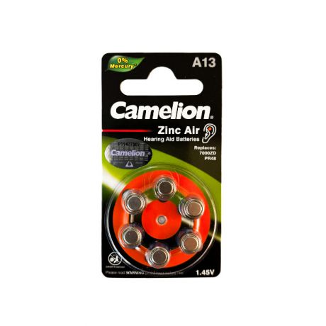 باتری لیتیومی سمعکی A13 Camelion کاملیون 6 عددی