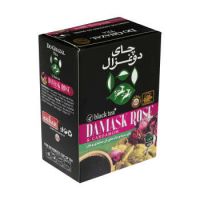 چای سیاه و تکه های گل محمدی هل و دوغزال 100 گرم
