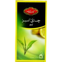 چای سبز کیسه ای با طعم لیمو گلستان بسته 25 عددی