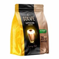 قهوه فوری کاپوچینو (بدون شکر) سوکافه بسته 20 عددی 270 گرم