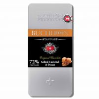شکلات تلخ 72 درصد بوچرون Buchron مدل Salted Caramel & Pecan حجم 100 گرم