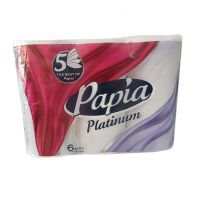 دستمال کاغذ توالت 6 رول 5 لایه پاپیا دستمال کاغذ توالت 6 رول 5 لایه پاپیا