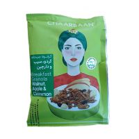 گرانولا صبحانه گردو ، سیب و دارچین CHAARBAAN چاربان 50 گرمی