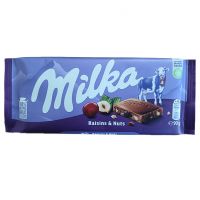 شکلات تخته ای میلکا milka مدل Raisin & Nuts حجم 90 گرم
