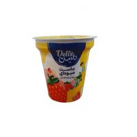 ماست میوه ای موز و توت فرنگی Delis دلیس 125 گرمی